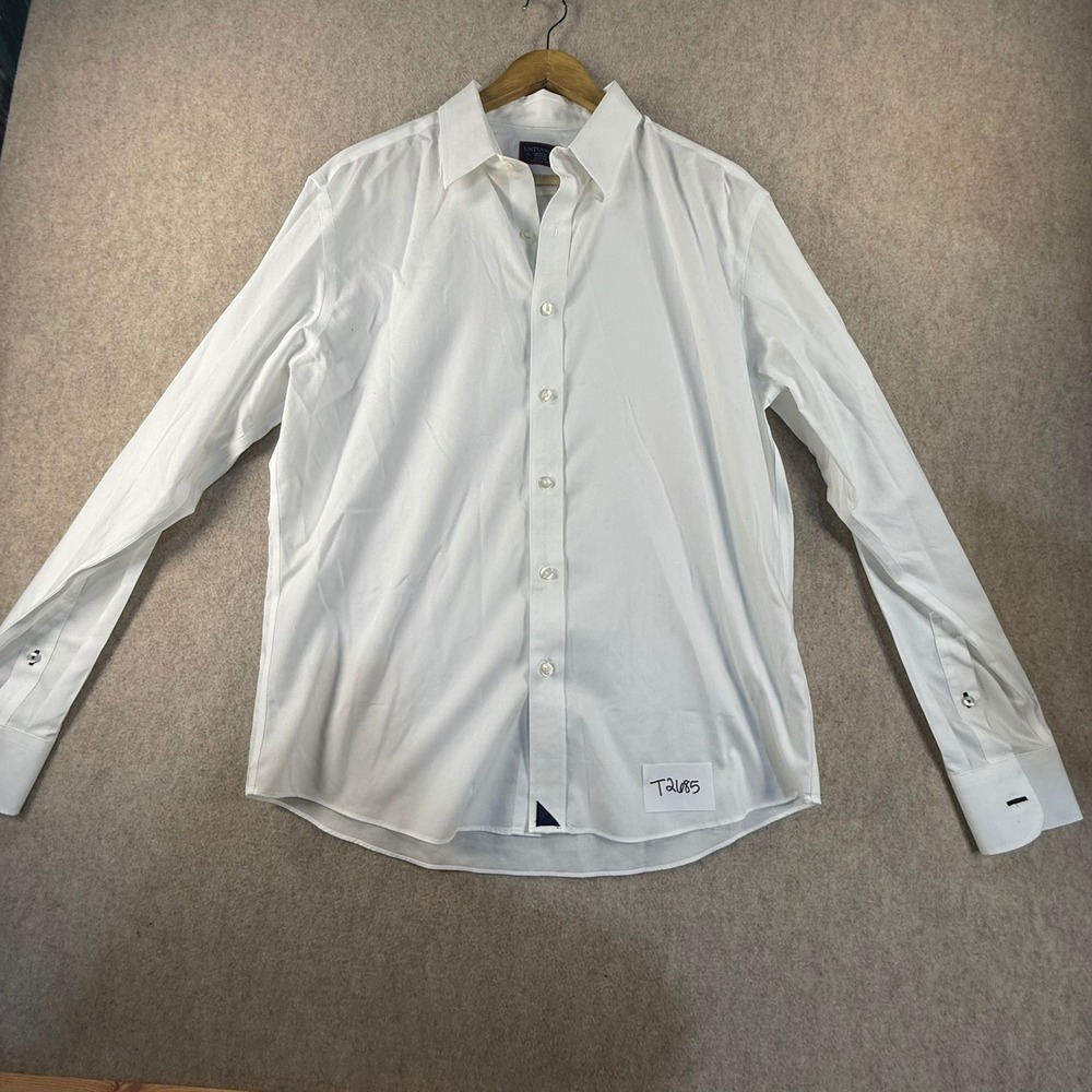 UNTUCKit Las Cases WF White Wrinkle Free Cotton Button Down Shirt Regular Fit M